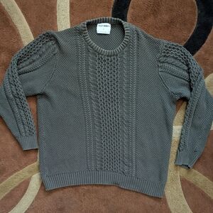 Old Navy Gray Fisherman's Sweater Chunky Cable Knit Pullover Size XL